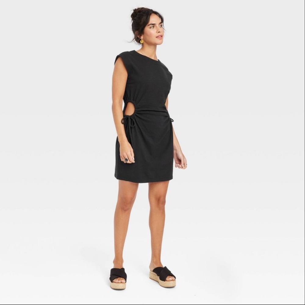 Women's Short Sleeve Skater Dress - Universal Thread™ Black XS